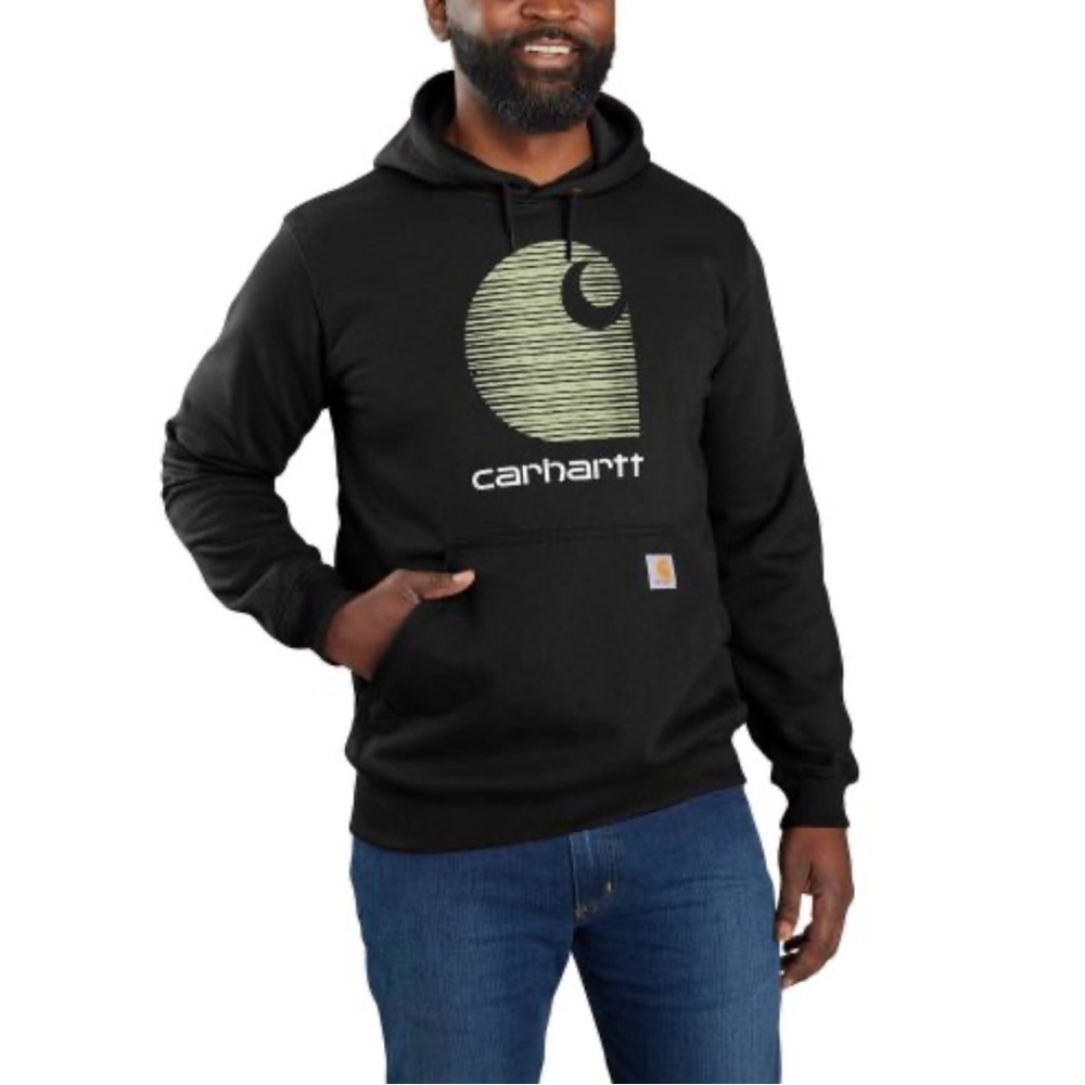 Carhartt Rain Defender Loose Fit Midweight  "C" Logo Graphic Sweatshirt Hoodie S